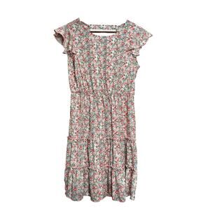 Women's C+D+M Pink Sleeveless Floral Dress w/ Open Back - Size Small